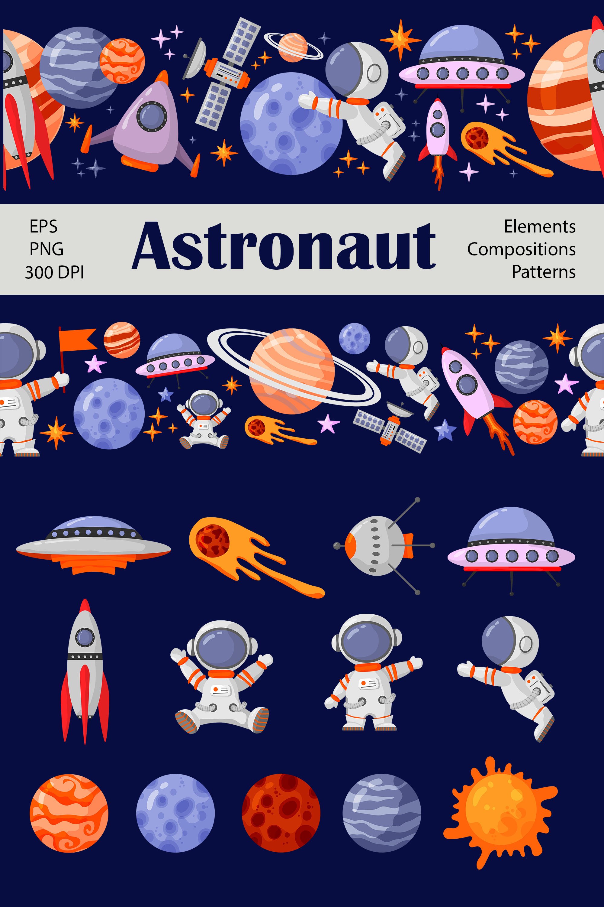 Astronaut Kids Clipart cover image.