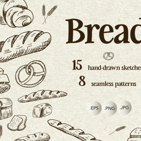 Bread. Sketches and patterns cover image.