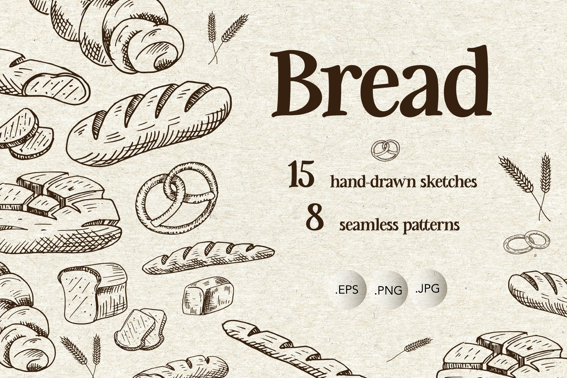 Bread. Sketches and patterns cover image.