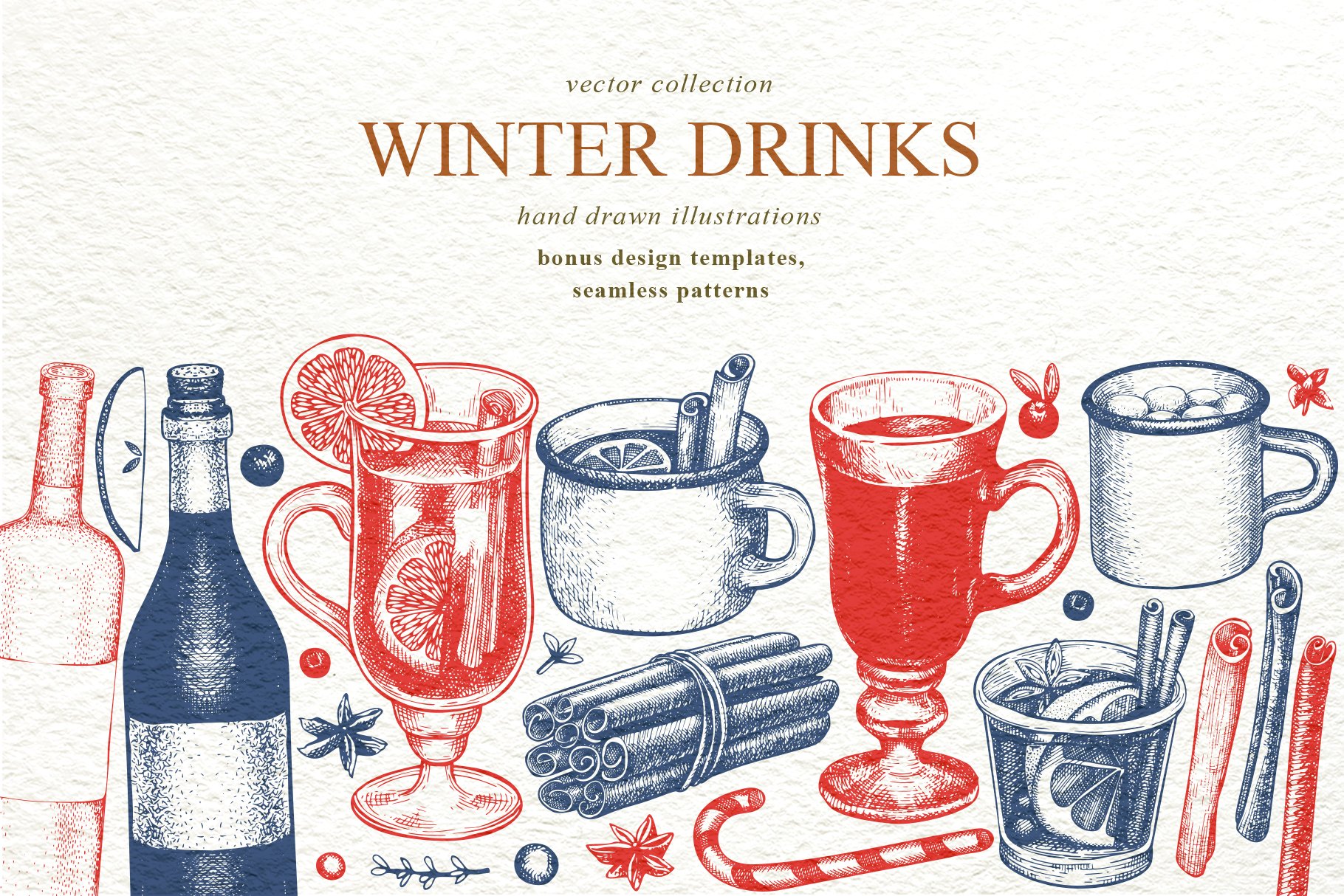 Winter Drinks Vector Collection cover image.