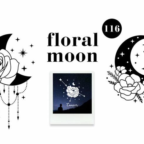 Floral moon & Zodiac Constellations cover image.