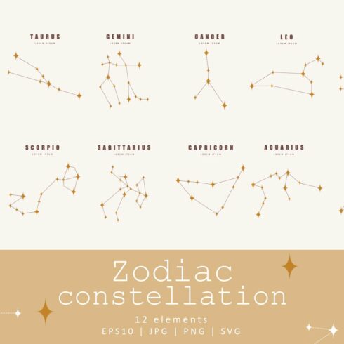 Zodiac constellation collection cover image.