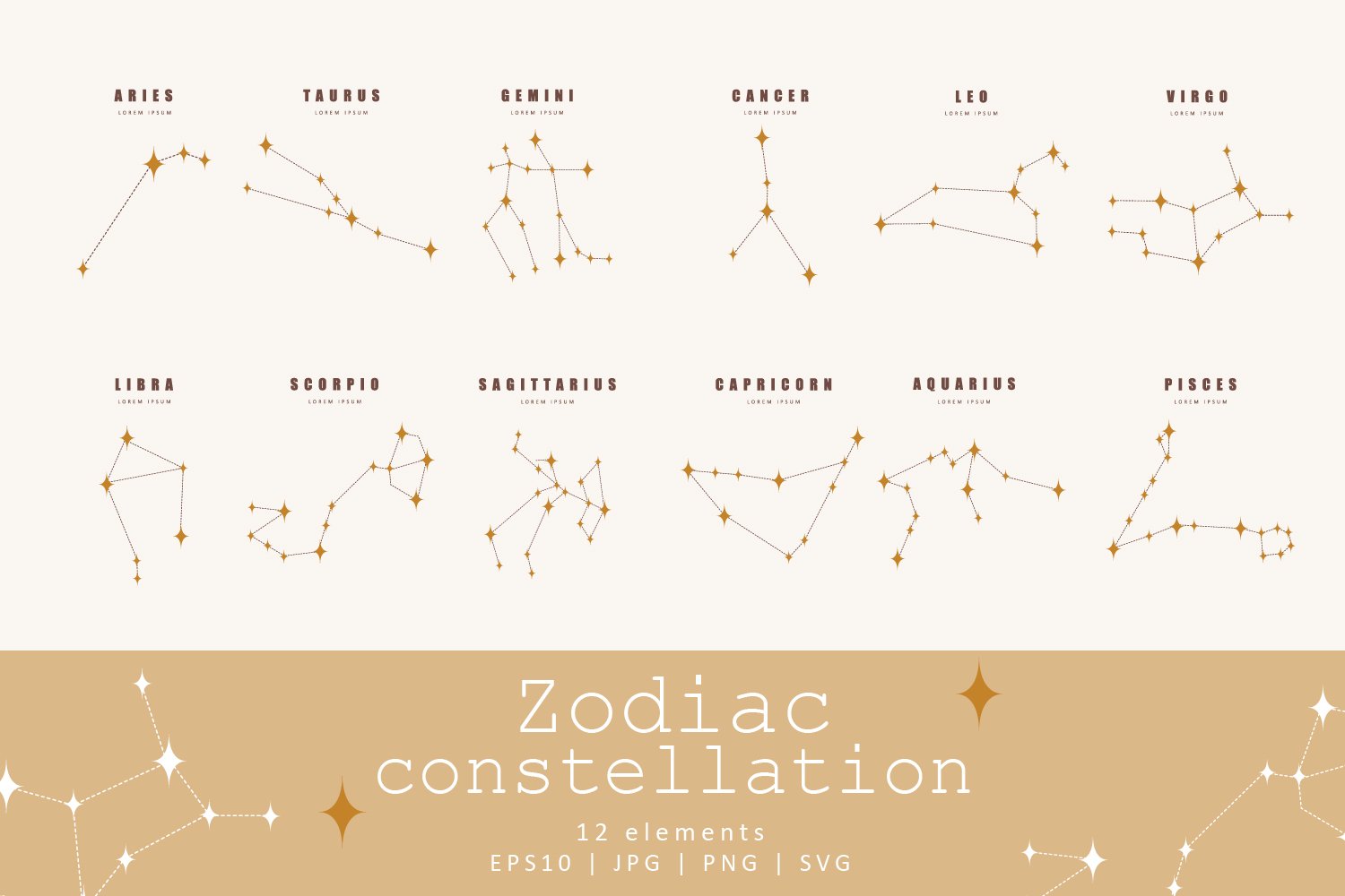 Zodiac constellation collection cover image.