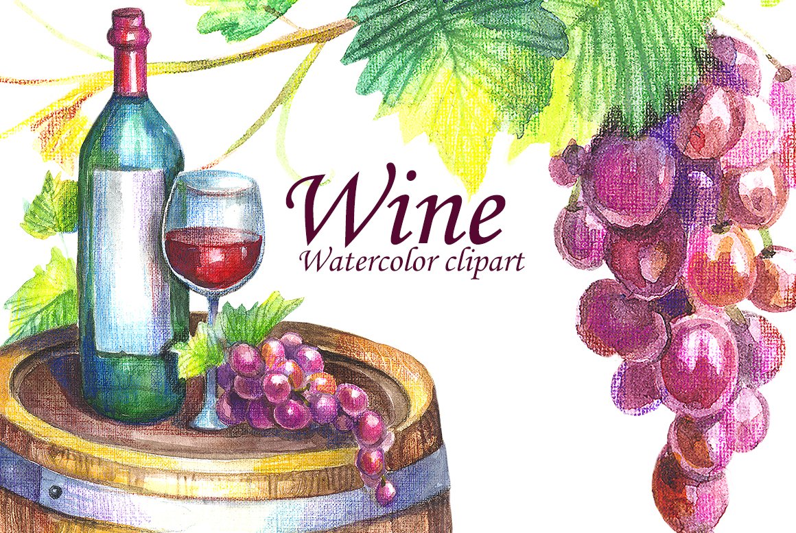 Watercolor Wine Collection preview image.