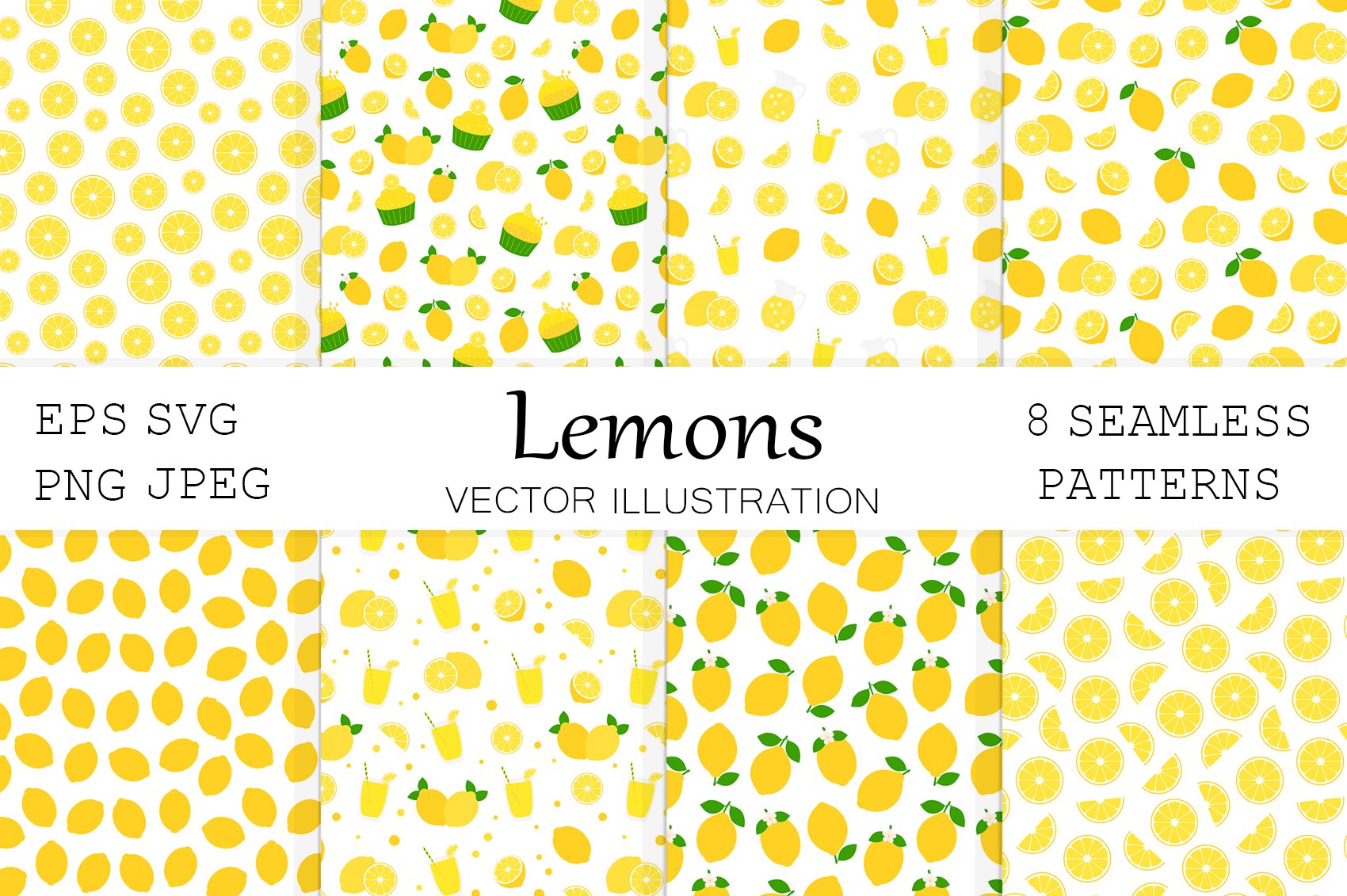 Lemon pattern. Lemon background cover image.