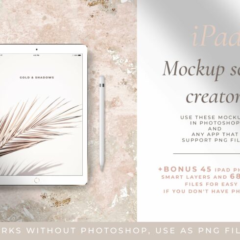 iPad mockup creator+ BONUS cover image.