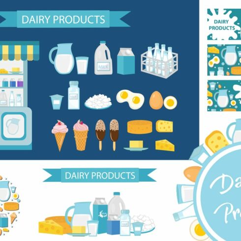 Dairy products set cover image.