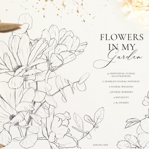 Wildflowers-Pencil sketch collection cover image.