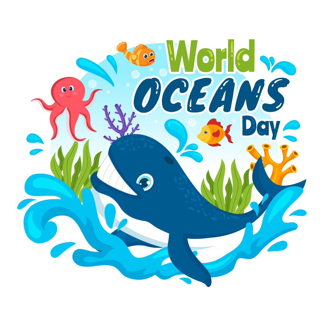15 World Oceans Day Illustration preview image.