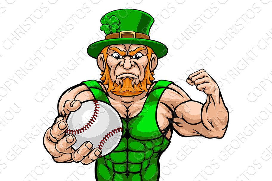 Leprechaun Holding Baseball Ball cover image.