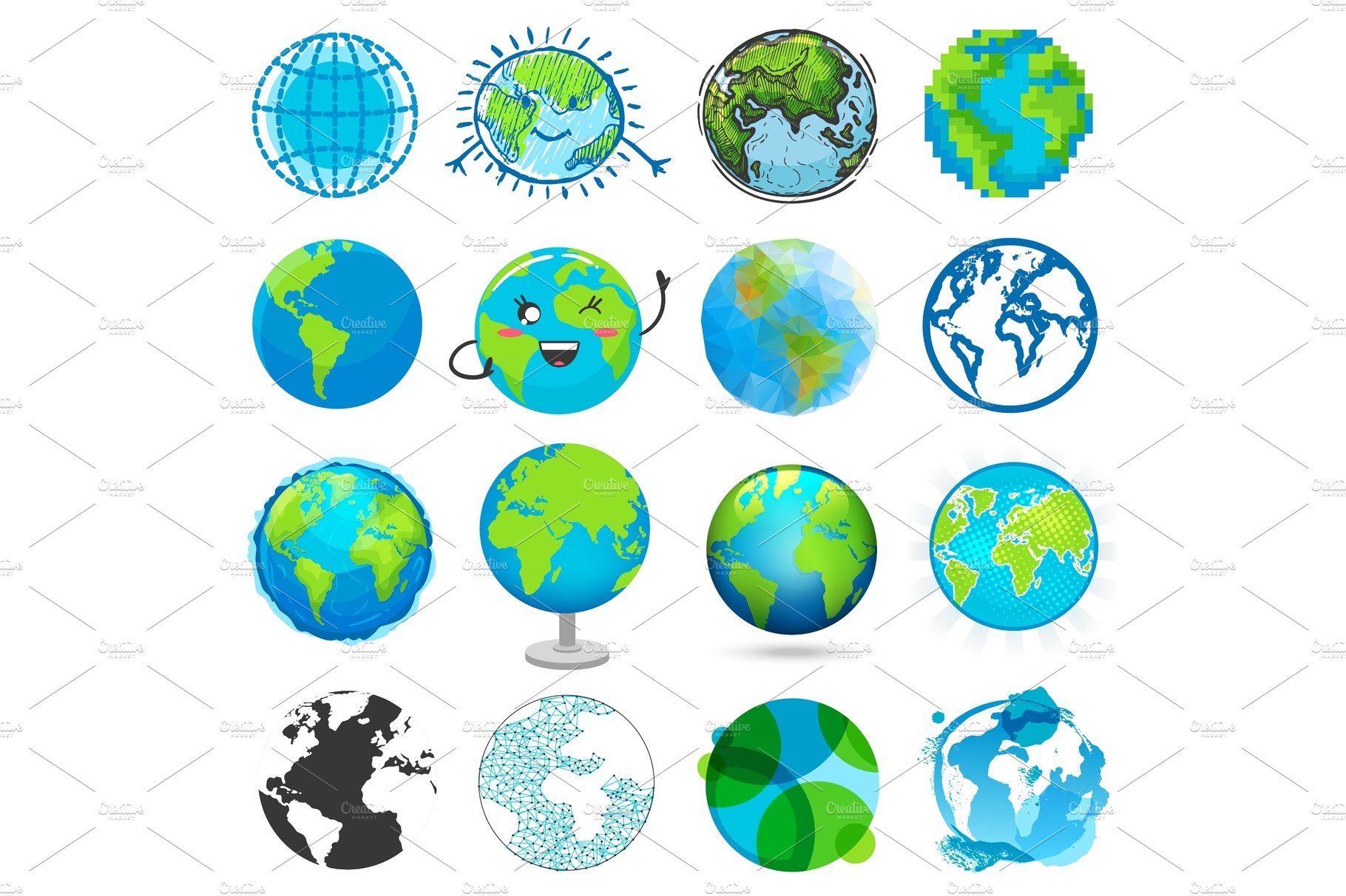 Earth planet vector global world cover image.