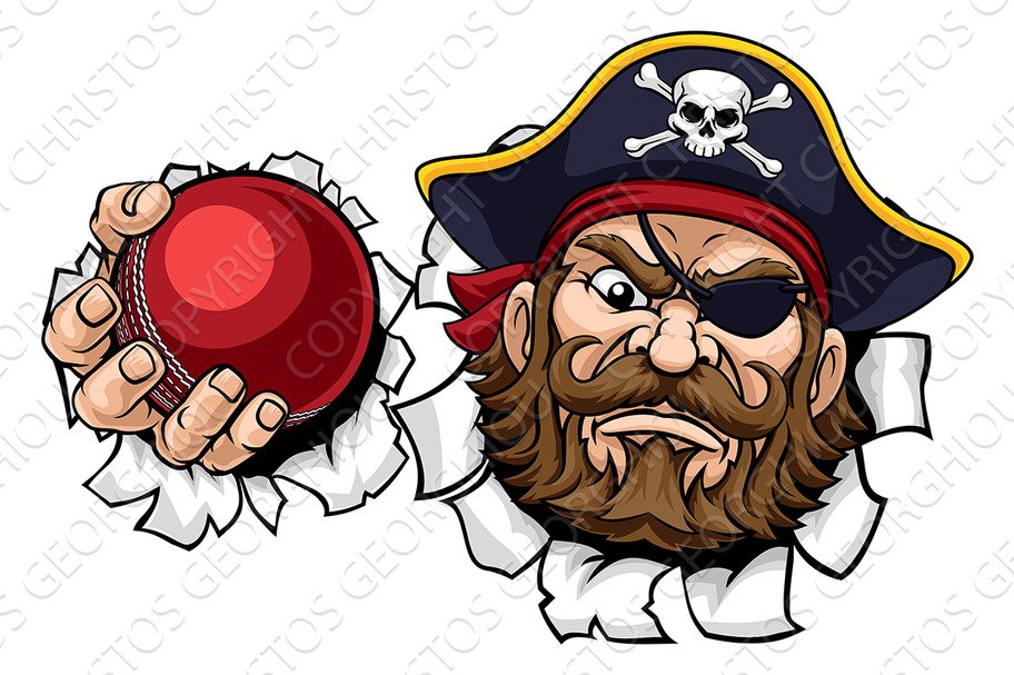 Pirate Cricket Ball Sports Mascot cover image.