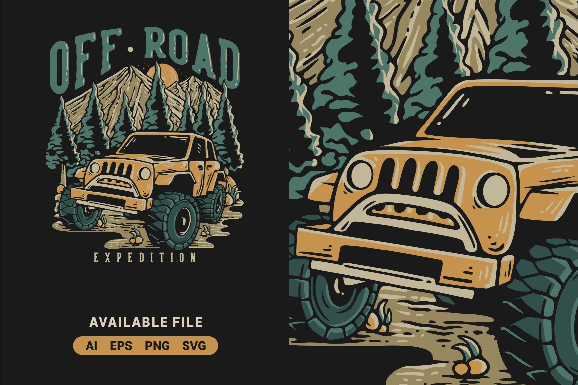Off Road Car Vector Illustration cover image.