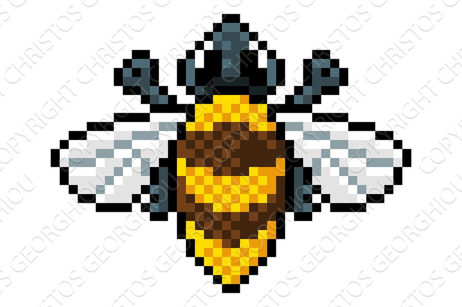 Bumble Bee Bug Insect Pixel Art cover image.