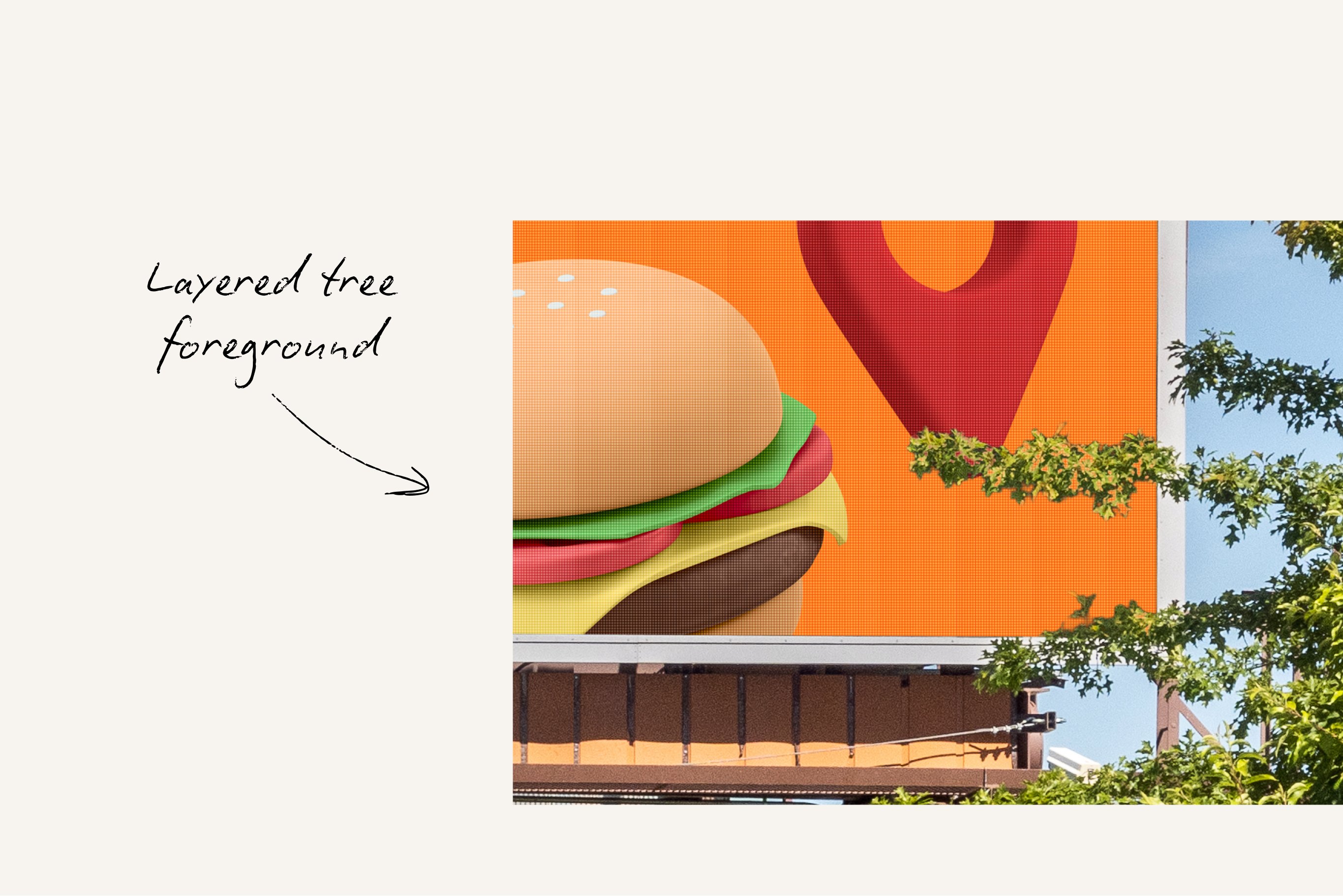 ooh billboard mockup with trees 413