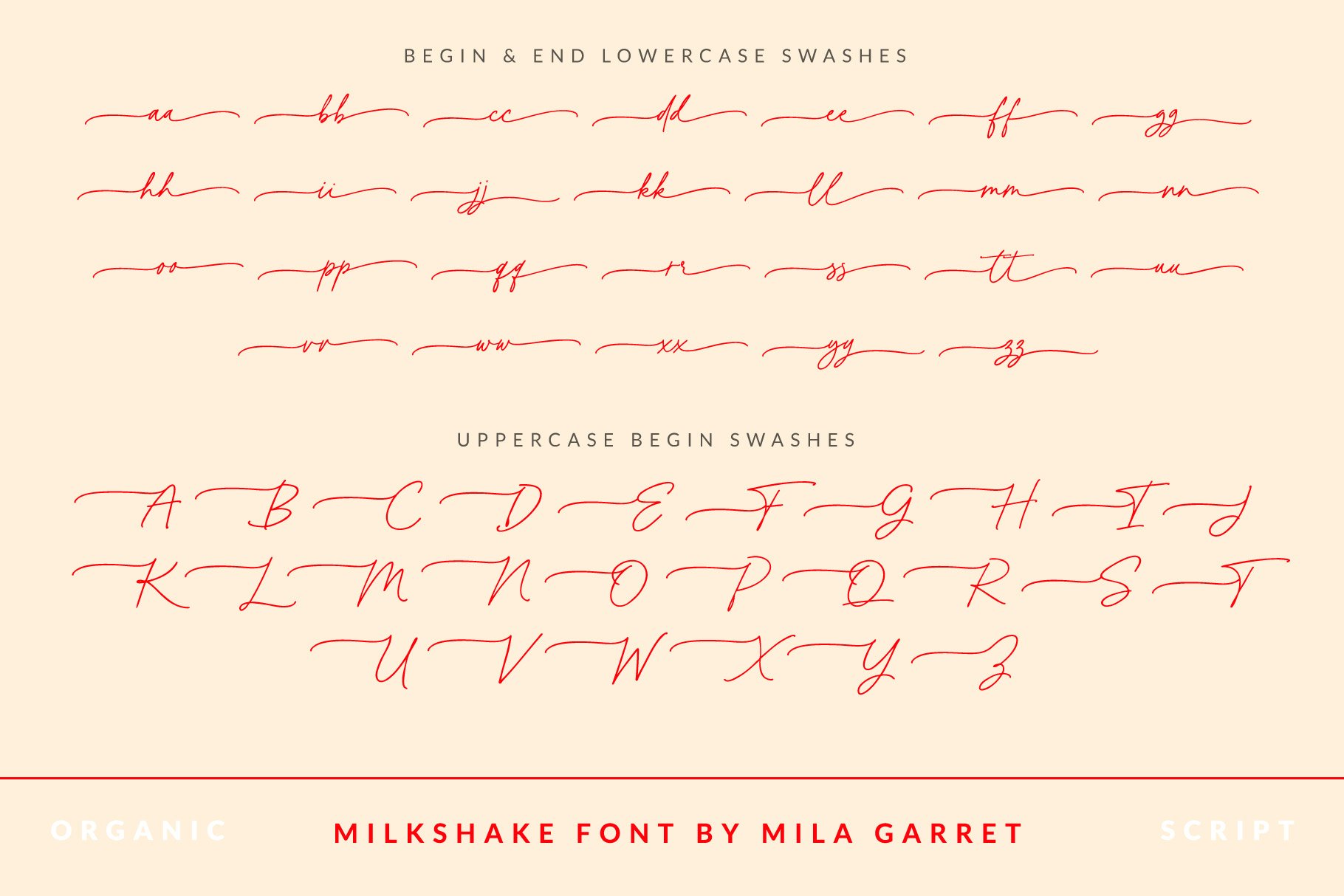 opentype monoline tails swashes wedding handwritten font logo ligatures pretty milkshake script mila garret 652