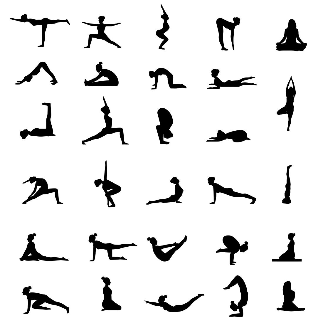 YOGA POSES - VECTOR ILLUSTRATIONS preview image.