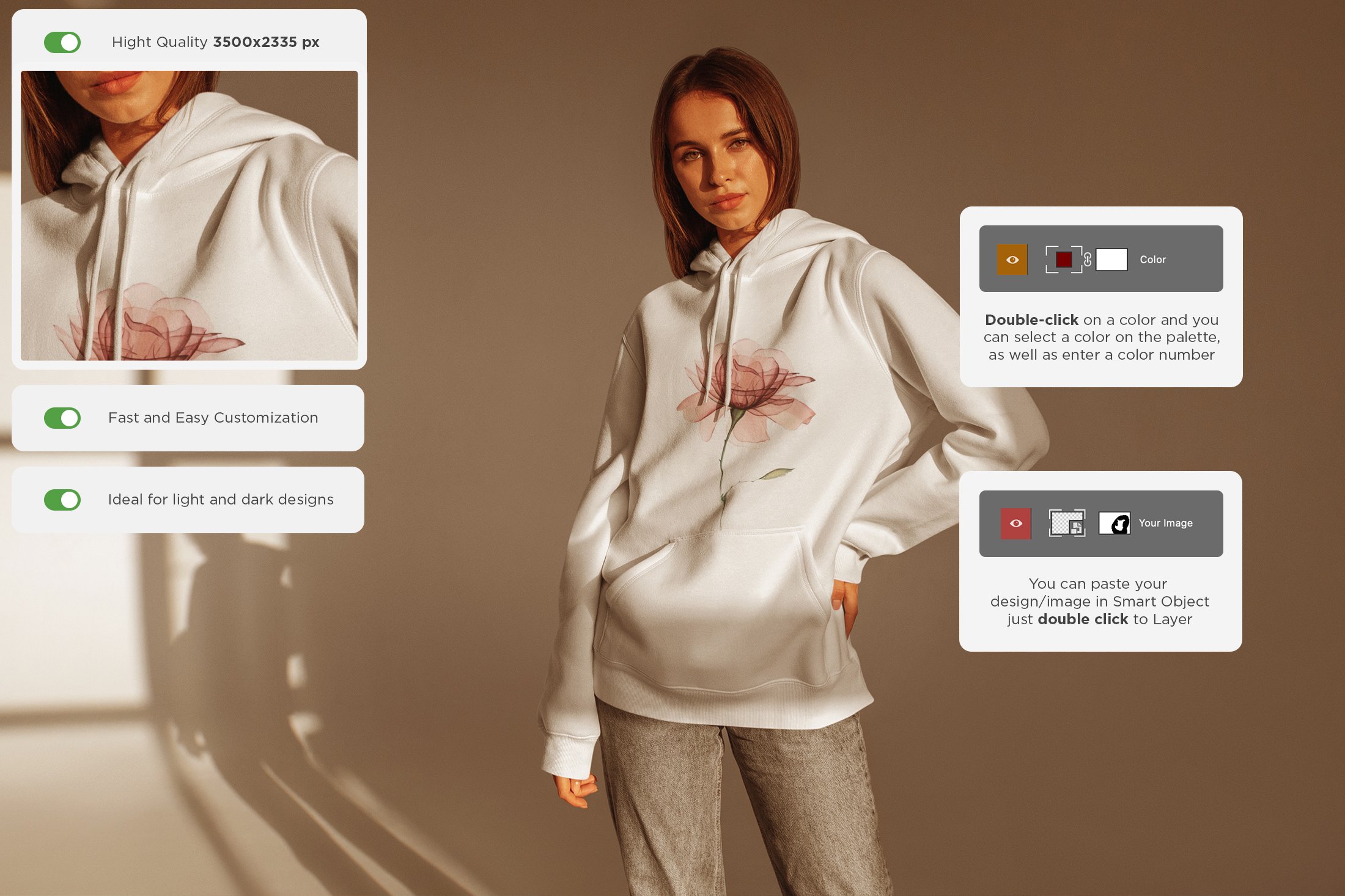 Hoodie MockUp's Sunset Lights preview image.