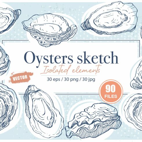 Oysters sketch ink drawing cover image.
