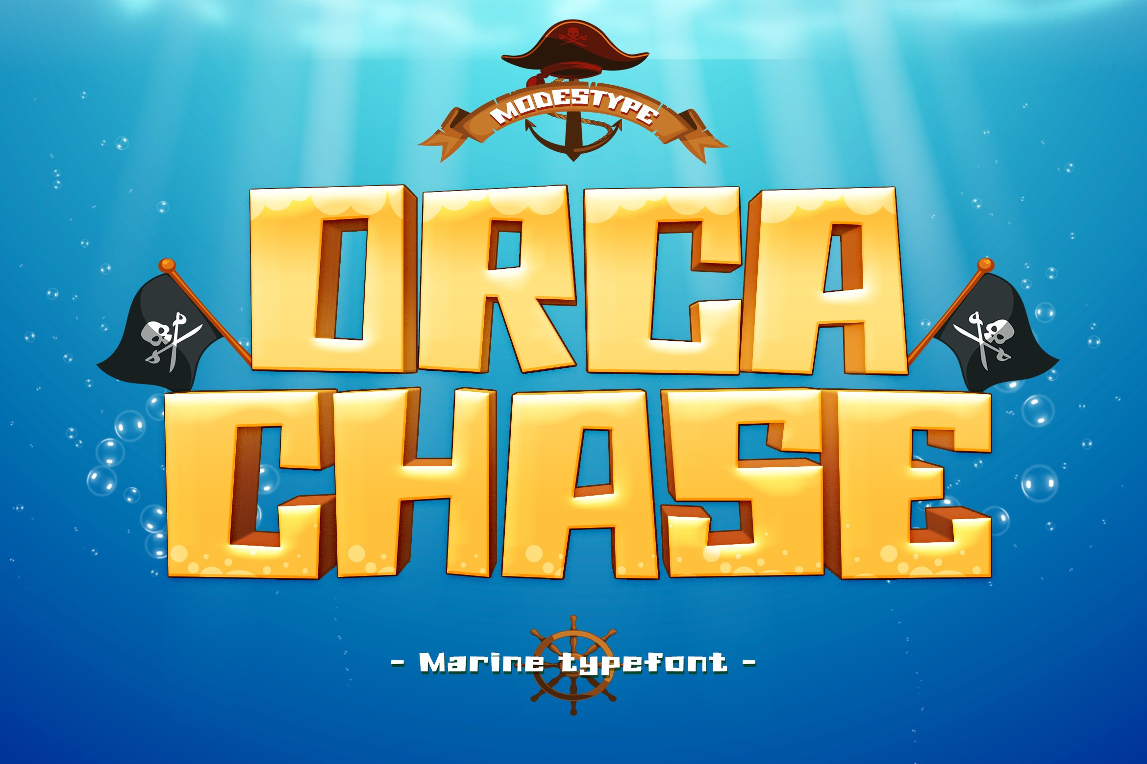 Orca Chase - Marine Gaming Font cover image.