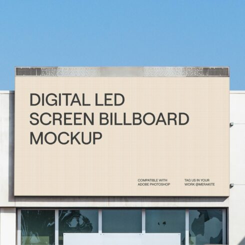 Outdoor Digital Billboard PSD Mockup cover image.