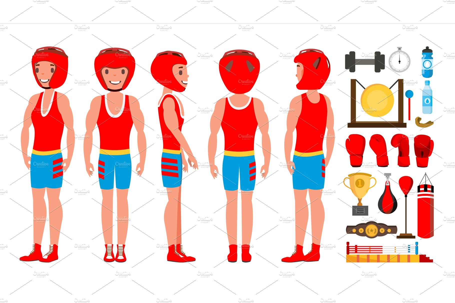 Professional Boxer Boxing Vector cover image.