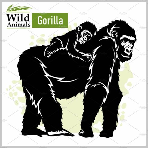 Gorilla and baby gorilla in cover image.