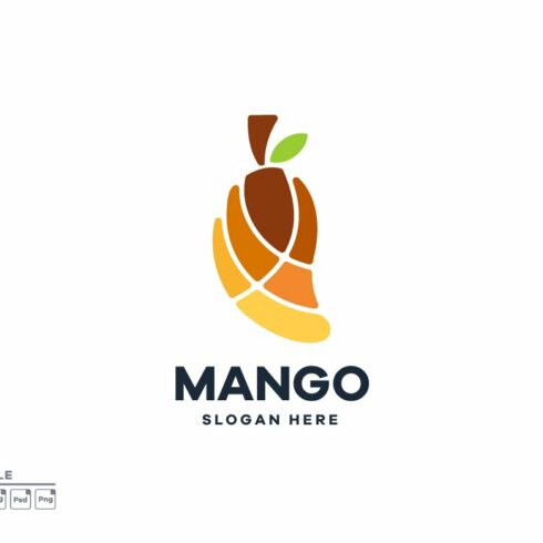 Flat Mango Logo Template cover image.