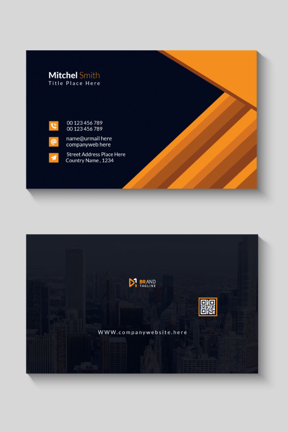 Business card design template pinterest preview image.