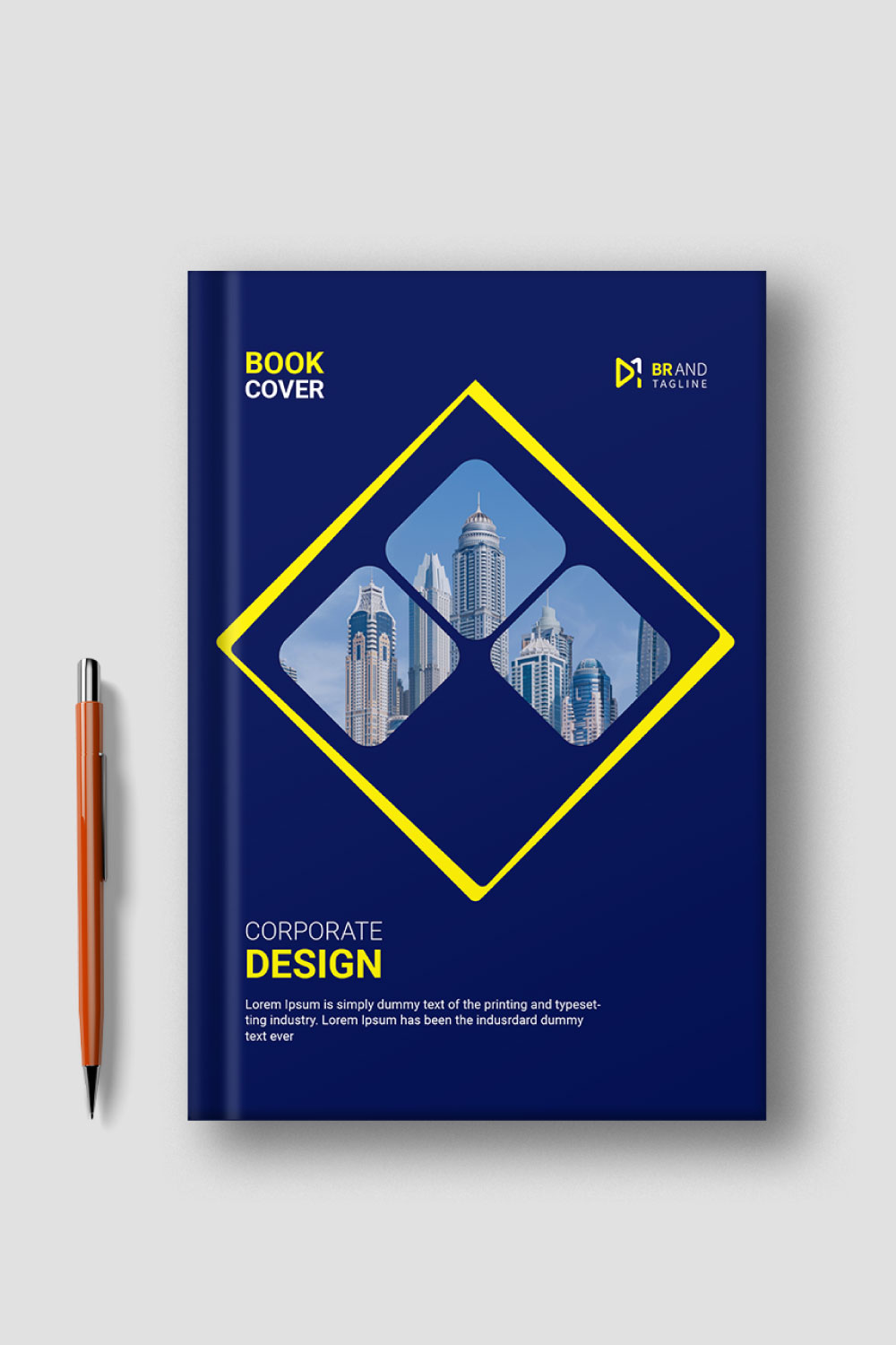 Business Book Cover Design Template pinterest preview image.