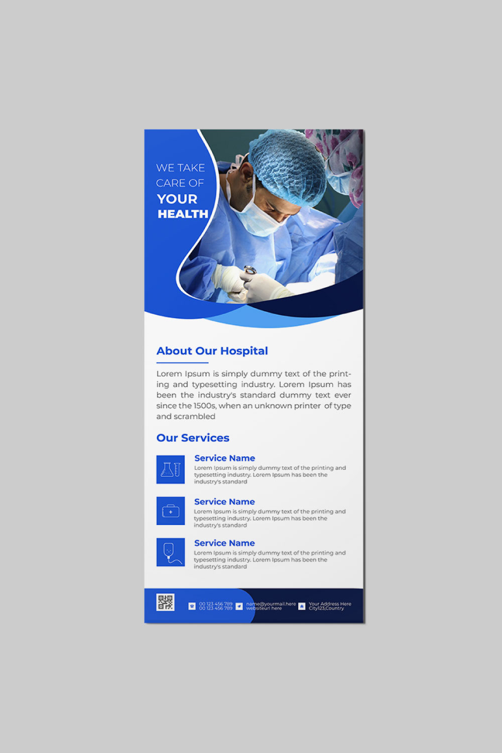 Medical rack card dl flyer design template pinterest preview image.