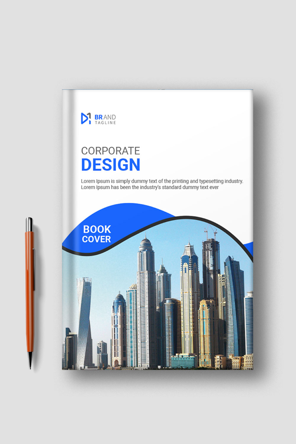 Modern company annual report corporate book cover template pinterest preview image.