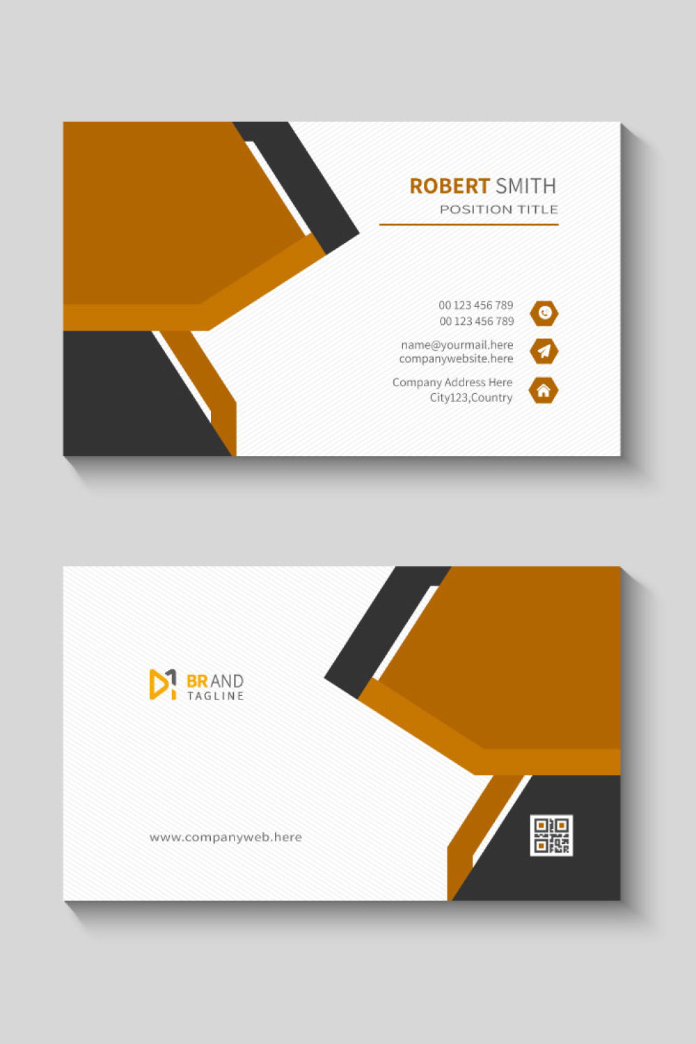 Clean style modern name card template pinterest preview image.