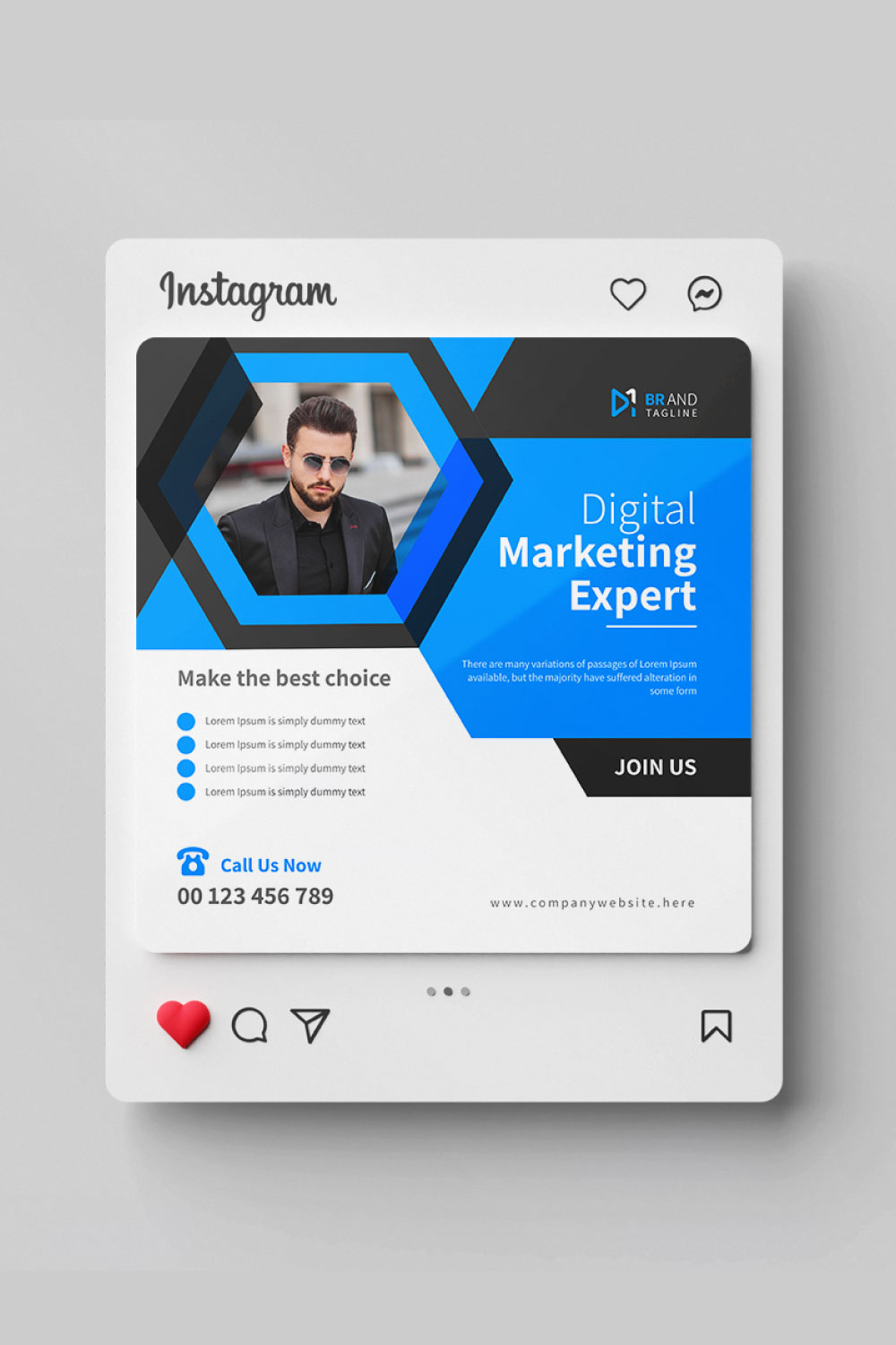 Corporate web banner template social media Instagram post design pinterest preview image.