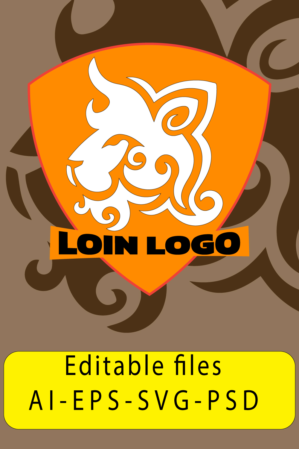 Lion Logo pinterest preview image.