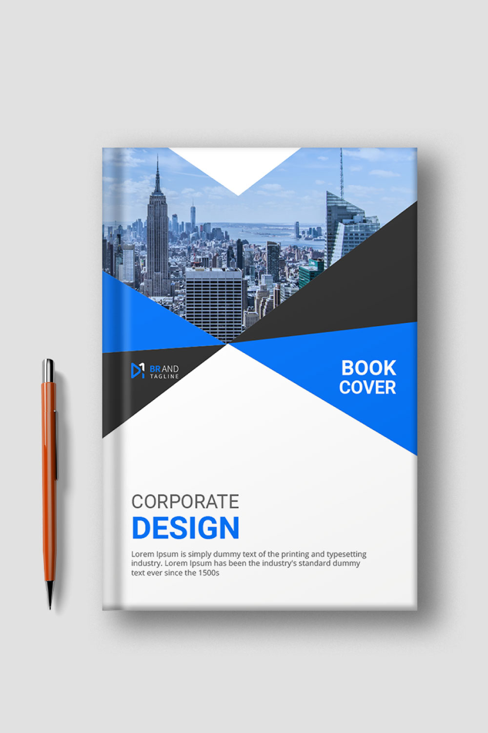 Corporate Book Cover Design Template pinterest preview image.