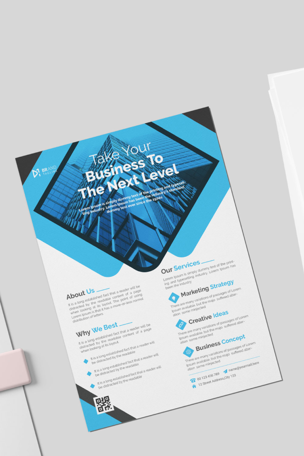 Creative and professional corporate business flyer template pinterest preview image.