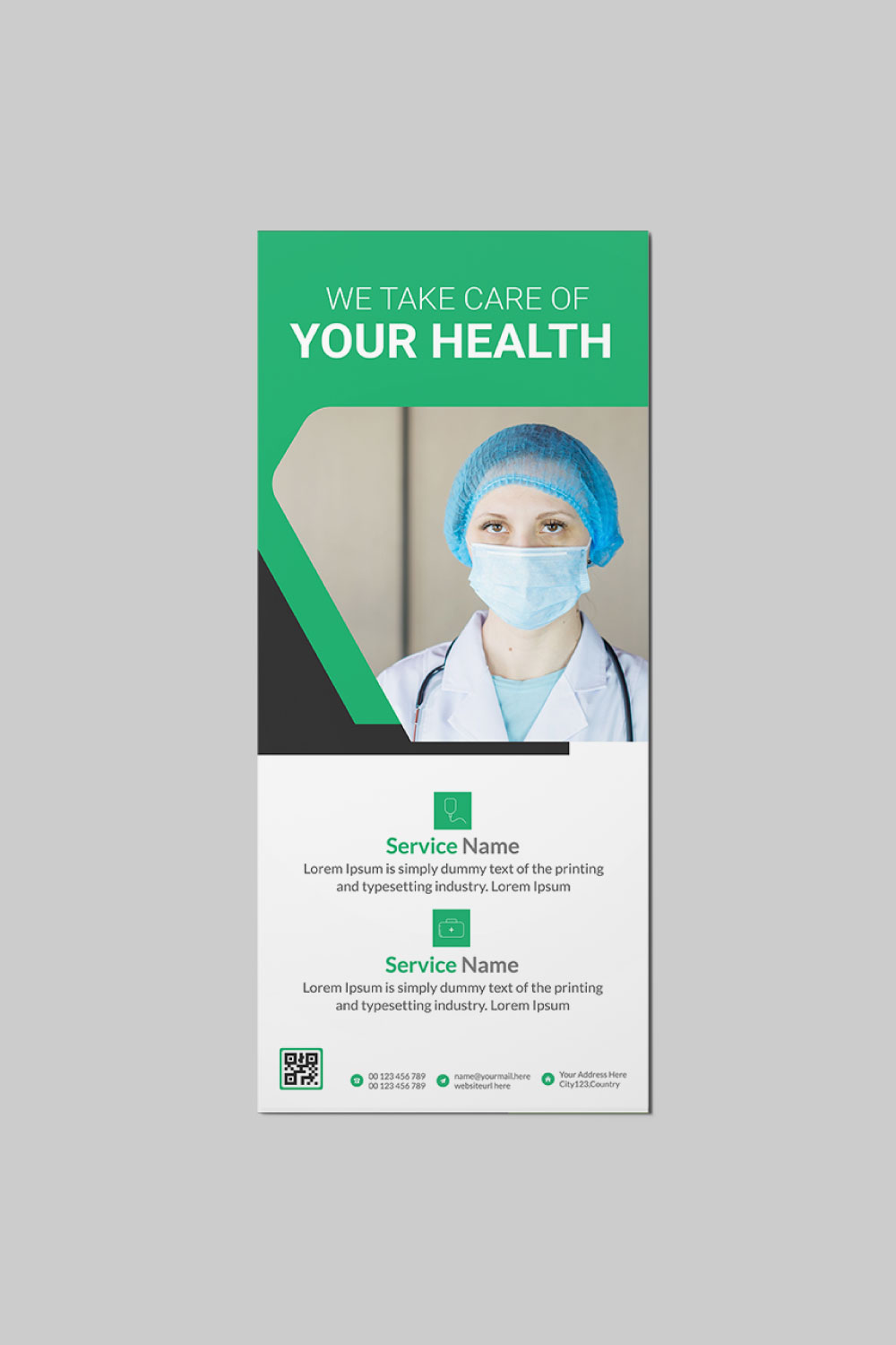 Medical dl rack card template pinterest preview image.