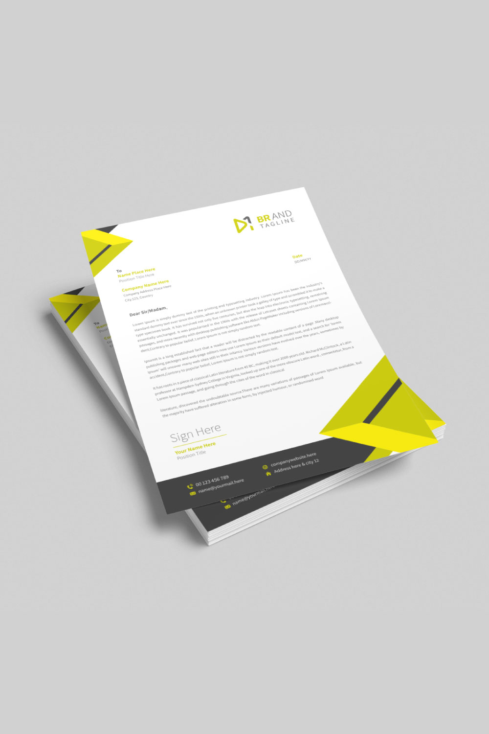 Business letterhead design template pinterest preview image.