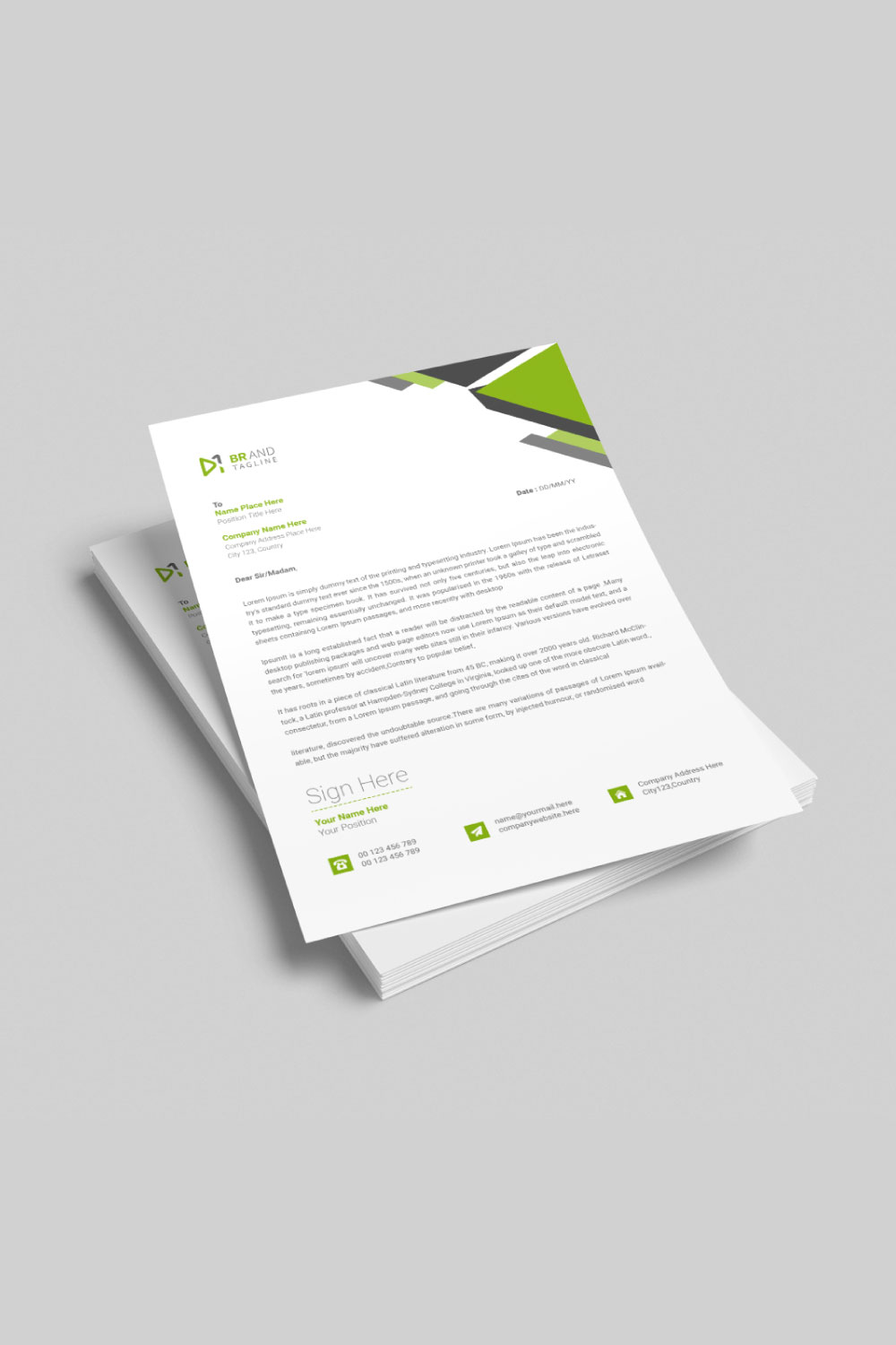 Business letterhead design template pinterest preview image.