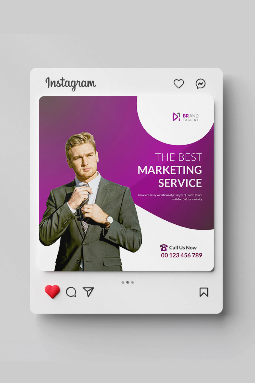 Corporate business social media Instagram post design template pinterest preview image.