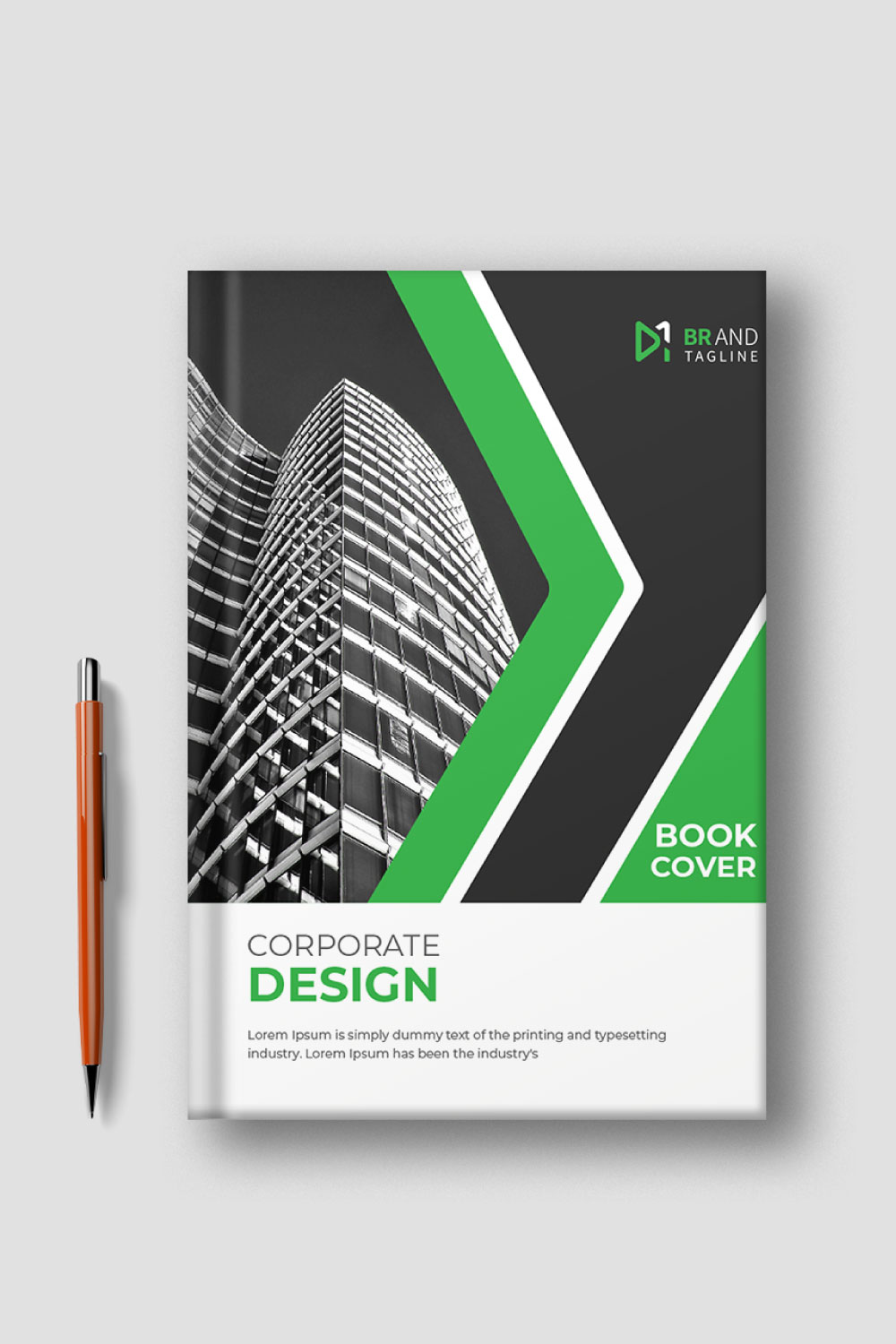Corporate modern business book cover design template pinterest preview image.