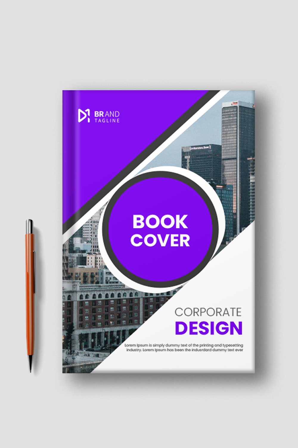 Modern Corporate Book Cover Template Design pinterest preview image.