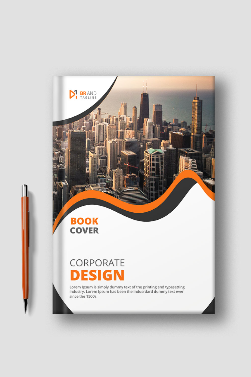 Corporate Book Cover Design Template pinterest preview image.