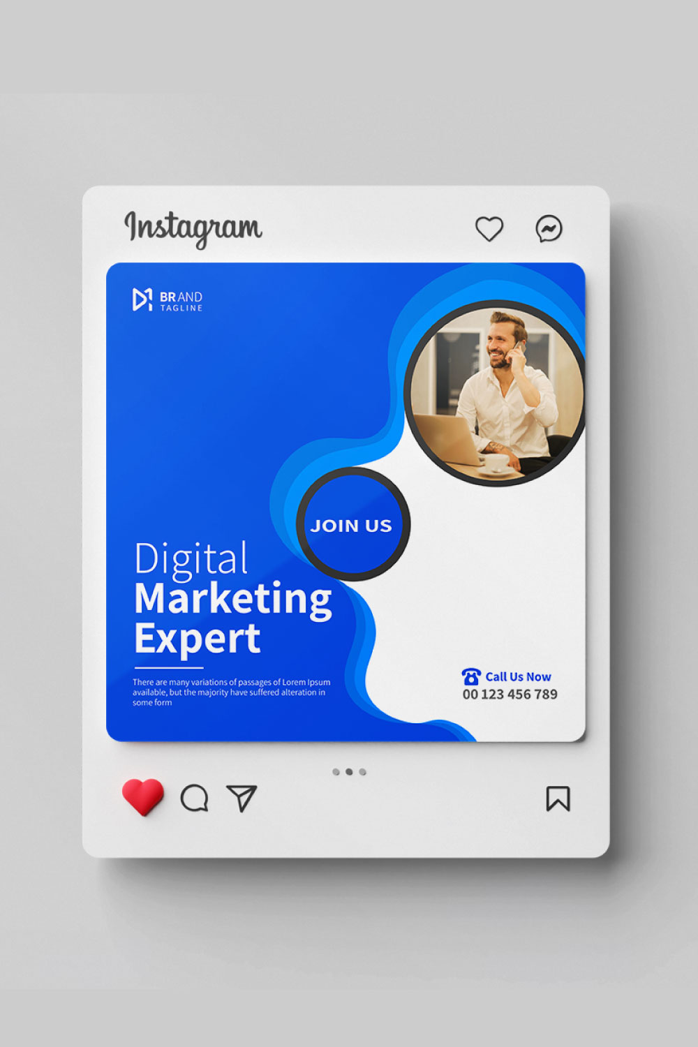 Creative marketing agency corporate business Instagram social media post banner pinterest preview image.