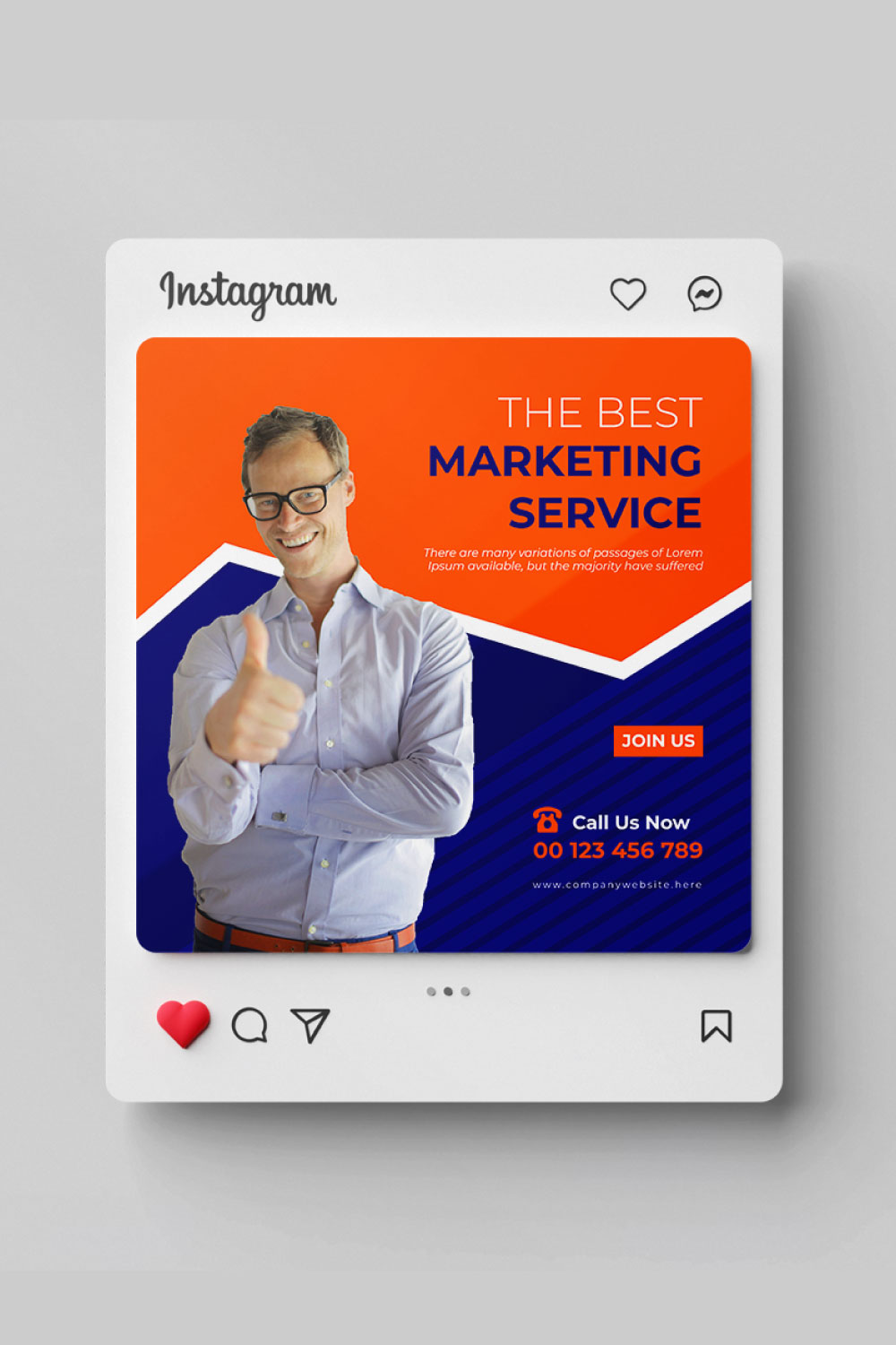 Digital marketing social media post design template pinterest preview image.