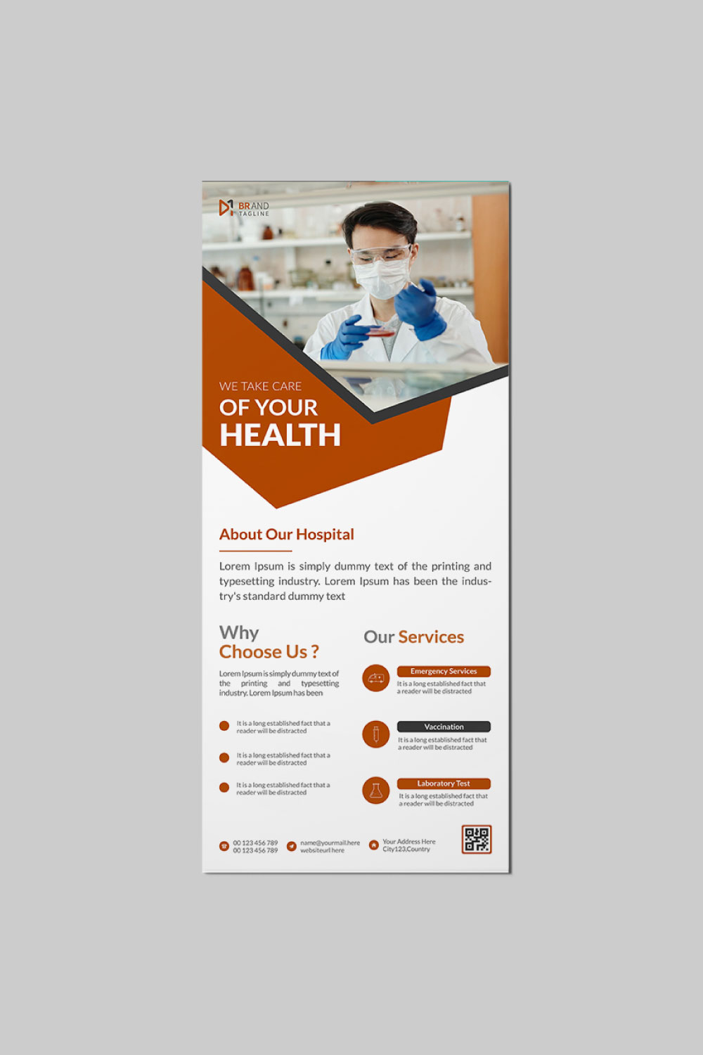 Medical rack card dl flyer design template pinterest preview image.