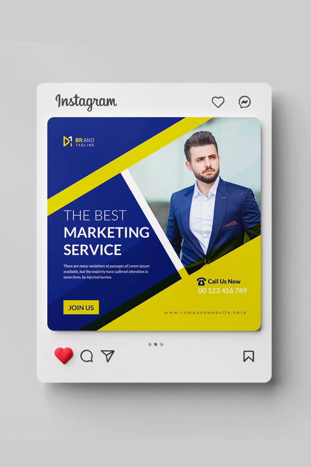Corporate business social media Instagram post design template pinterest preview image.