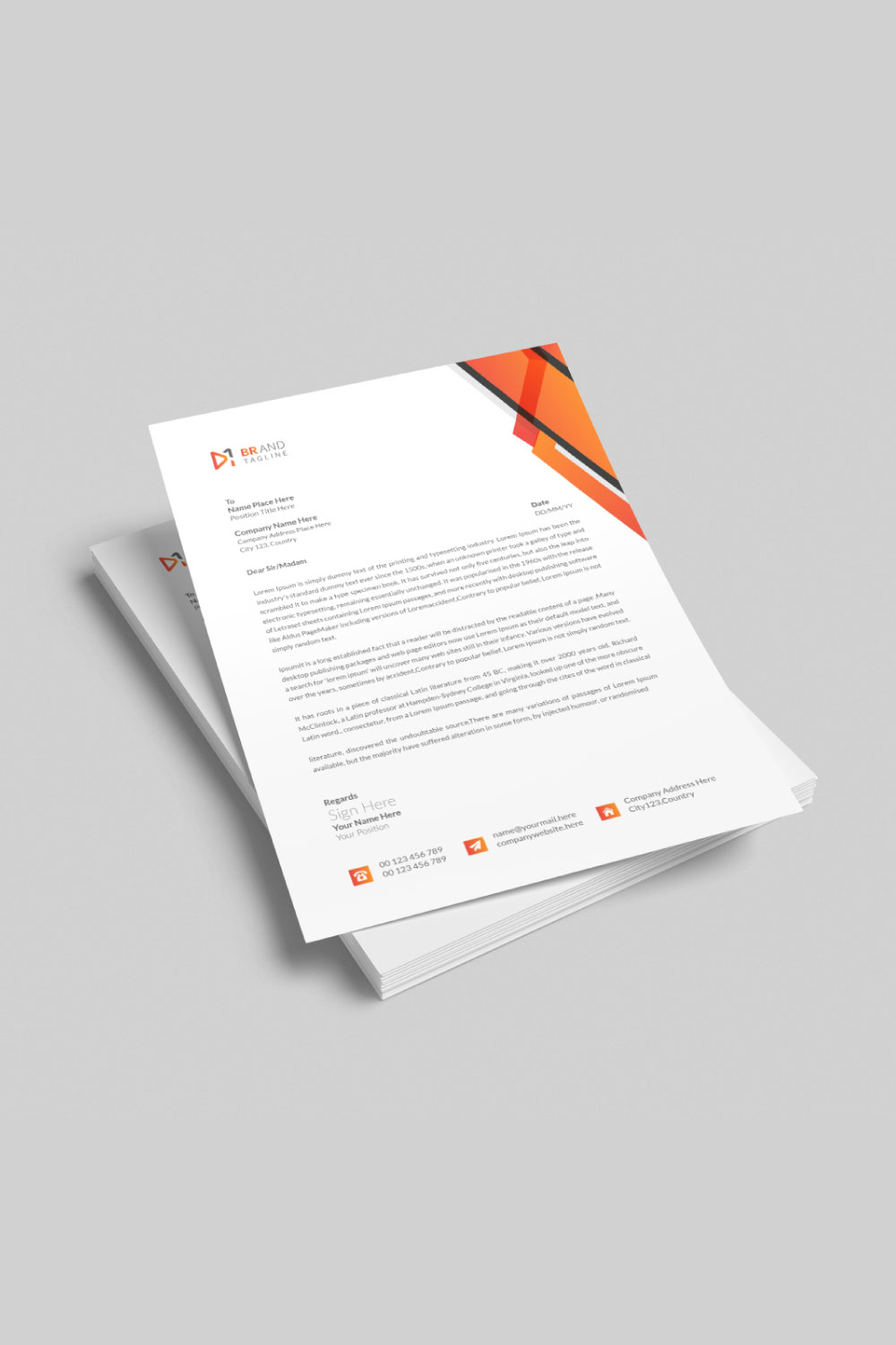 Business letterhead design template pinterest preview image.