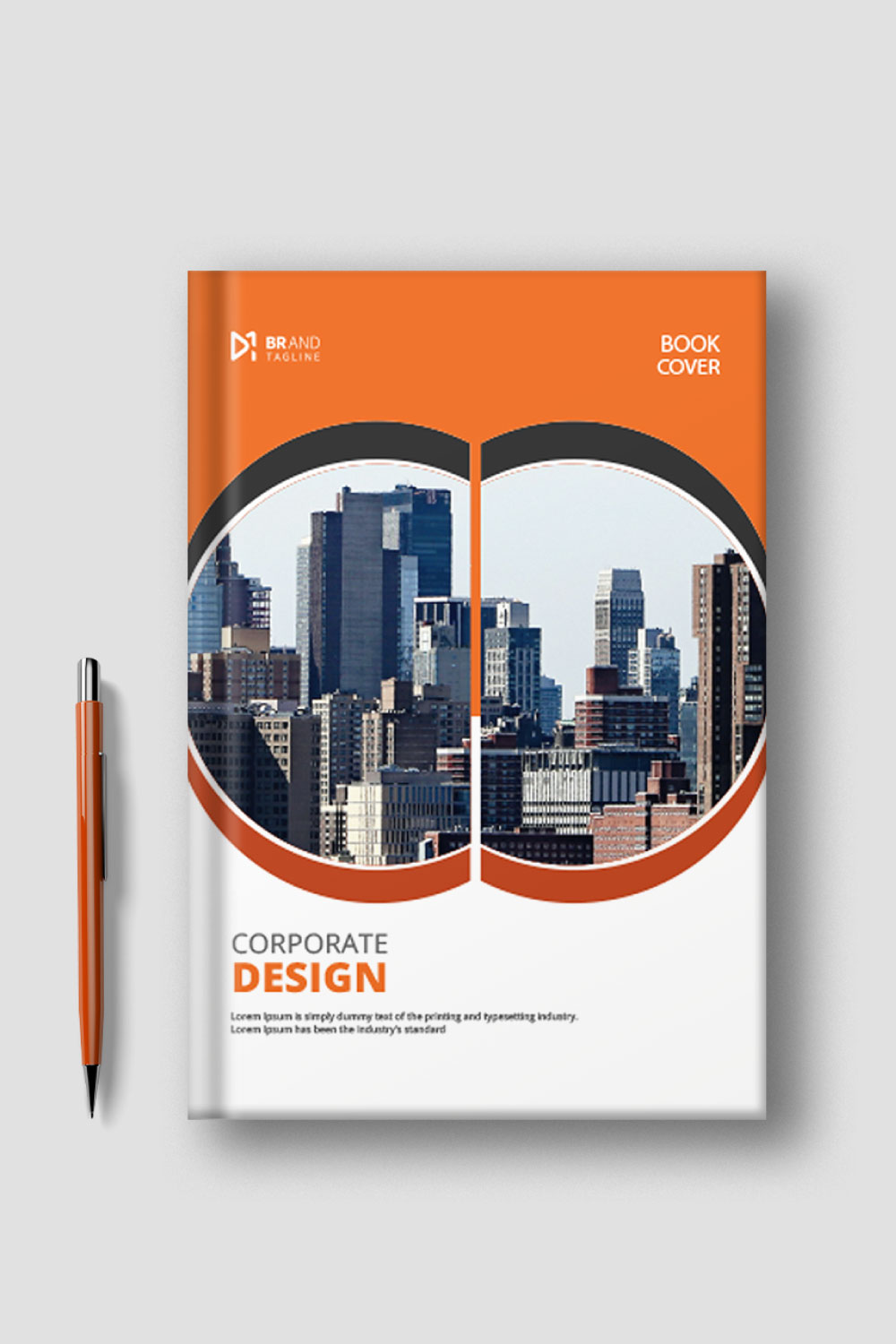 Corporate Book Cover Design Template pinterest preview image.